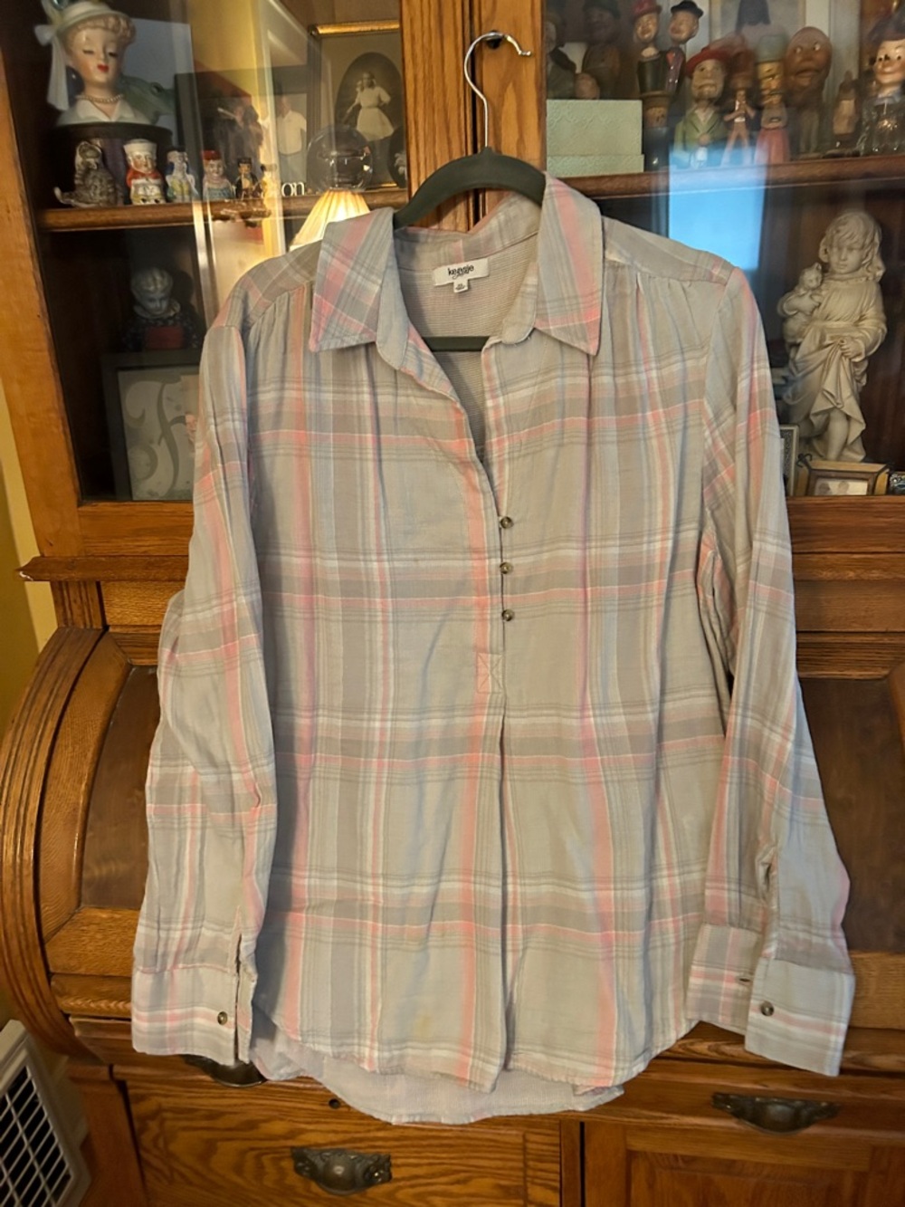 Kenzie gray and pink cotton top